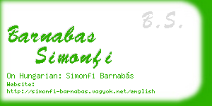 barnabas simonfi business card